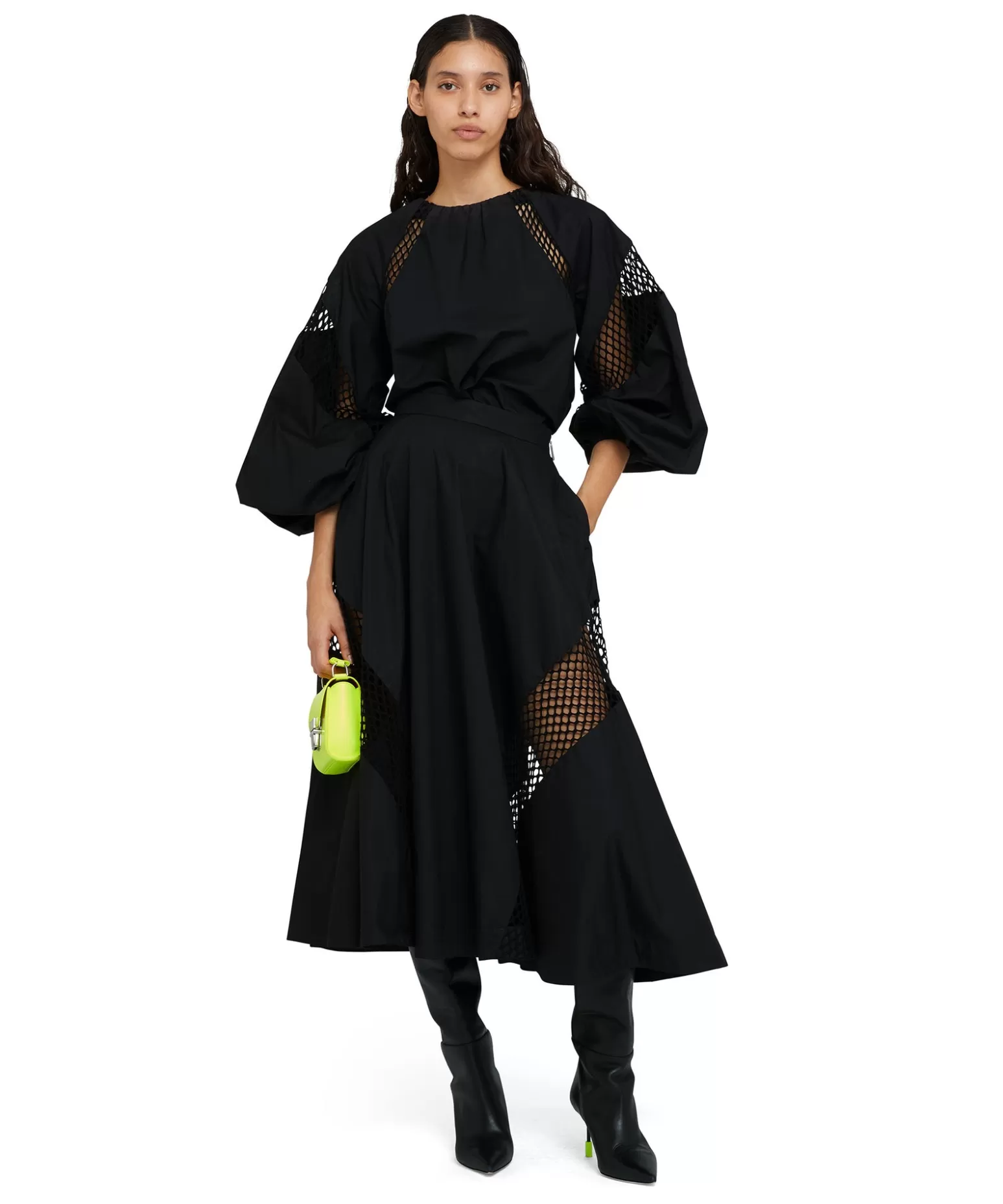 Donna MSGM Blusa In Cotone Popeline Sartoriale Con Dettagli A Rete