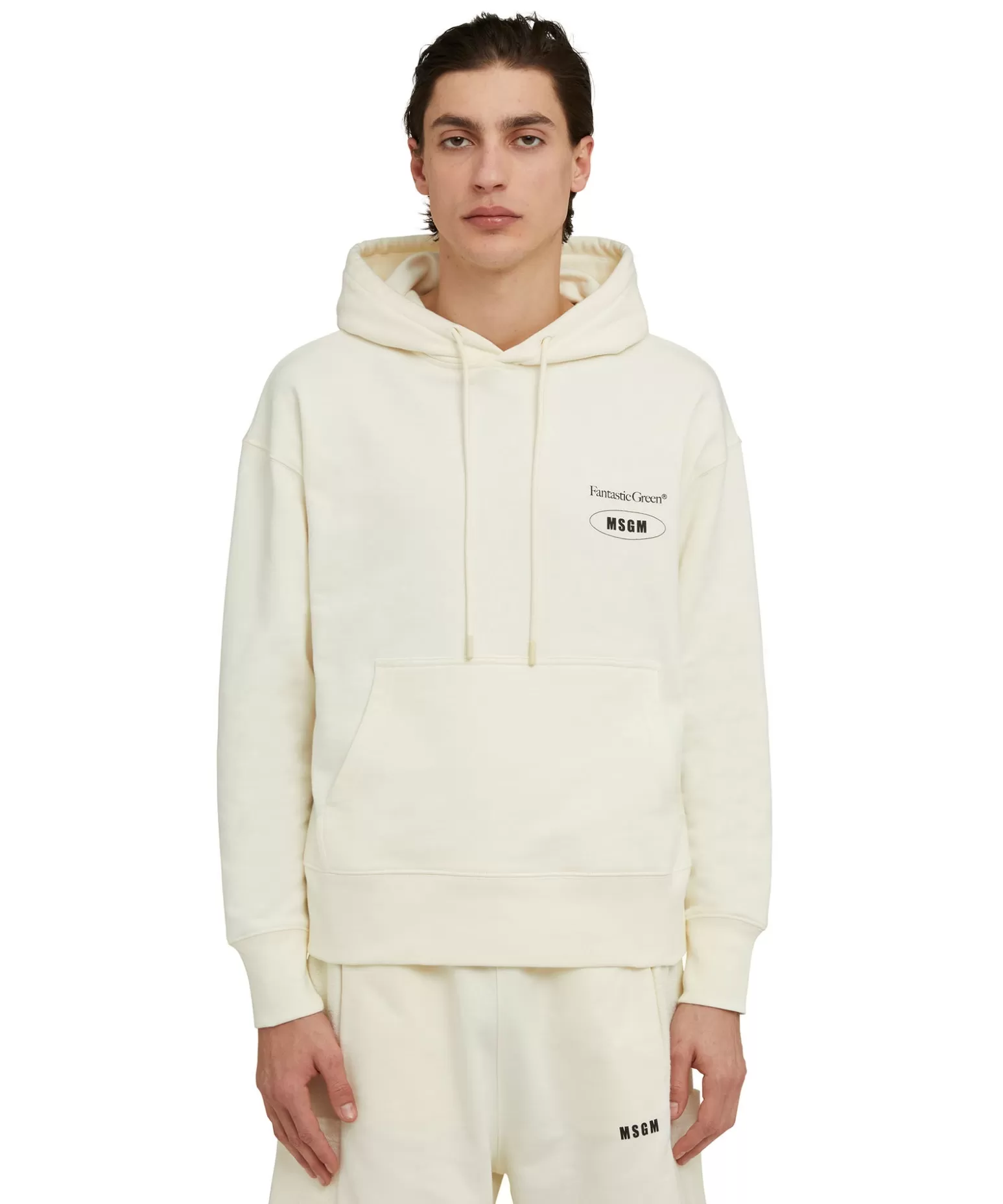 Donna MSGM Felpa Con Cappuccio In Cotone Organico Della Capsule Fantastic Gree