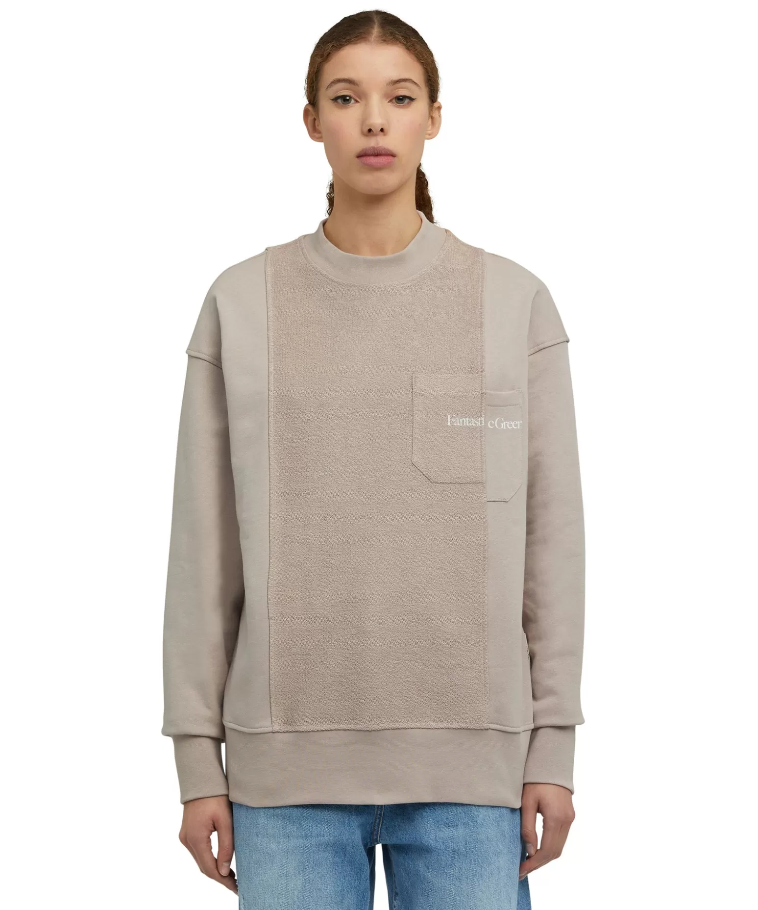 Donna MSGM Felpa Girocollo In Cotone Organico Della Capsule Fantastic Green