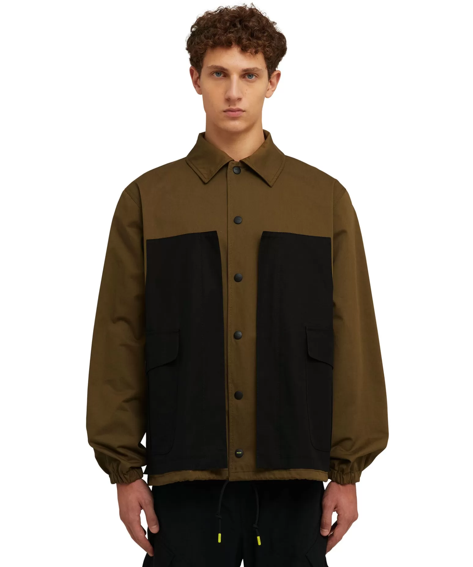 Uomo MSGM Giacca Worker In Cotone Colorblock