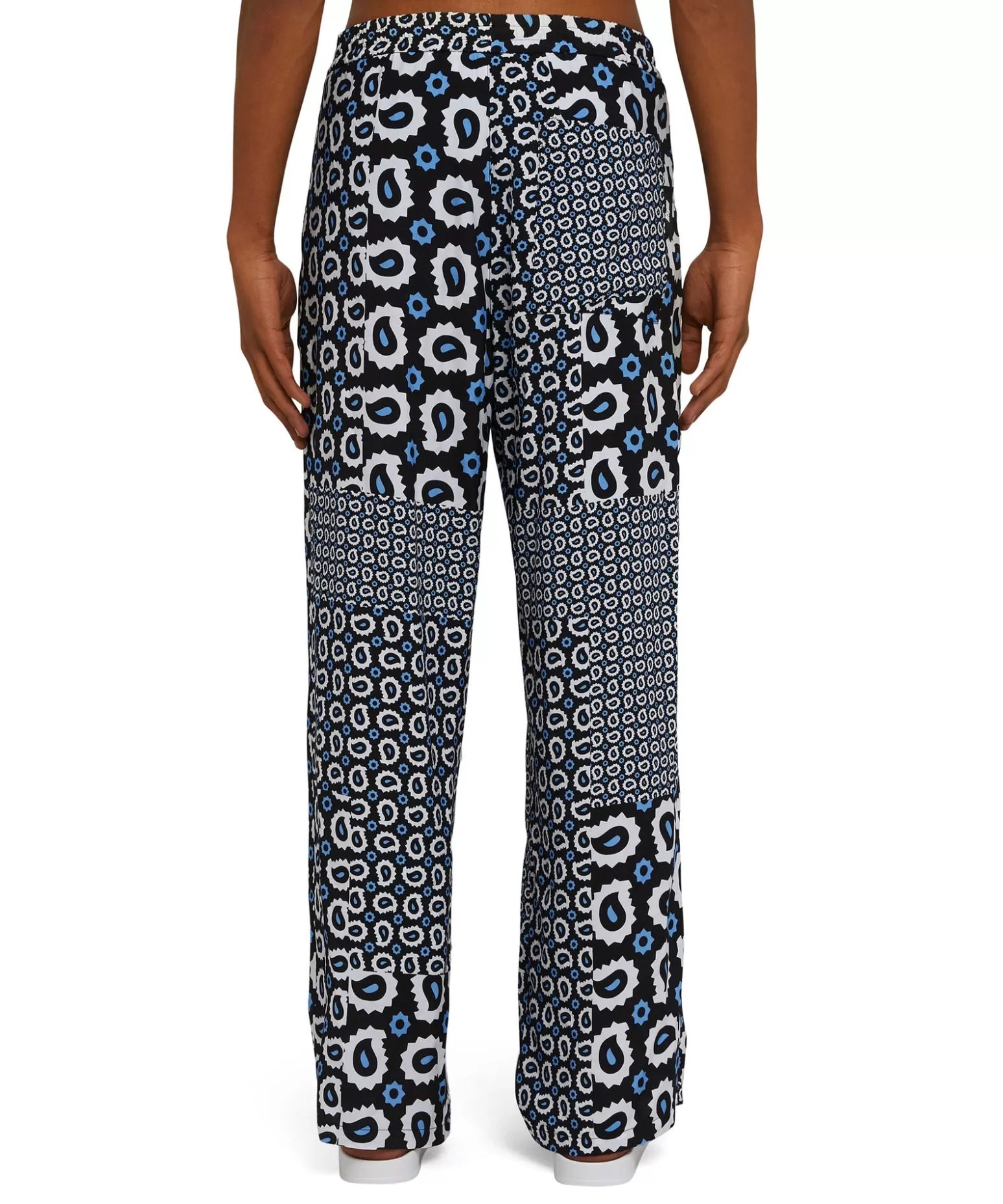 Uomo MSGM Pantalone Fluido In Viscosa A Gamba Dritta Con Stampa "Patchwork Paisley"