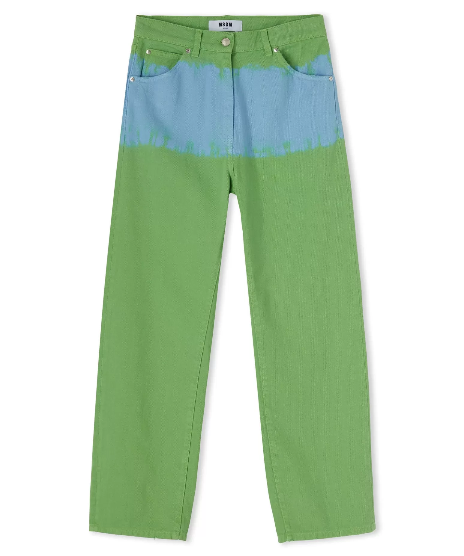 Donna MSGM Pantalone In Bull A Gamba Dritta Con Lavorazione "Tie Dye Bull"
