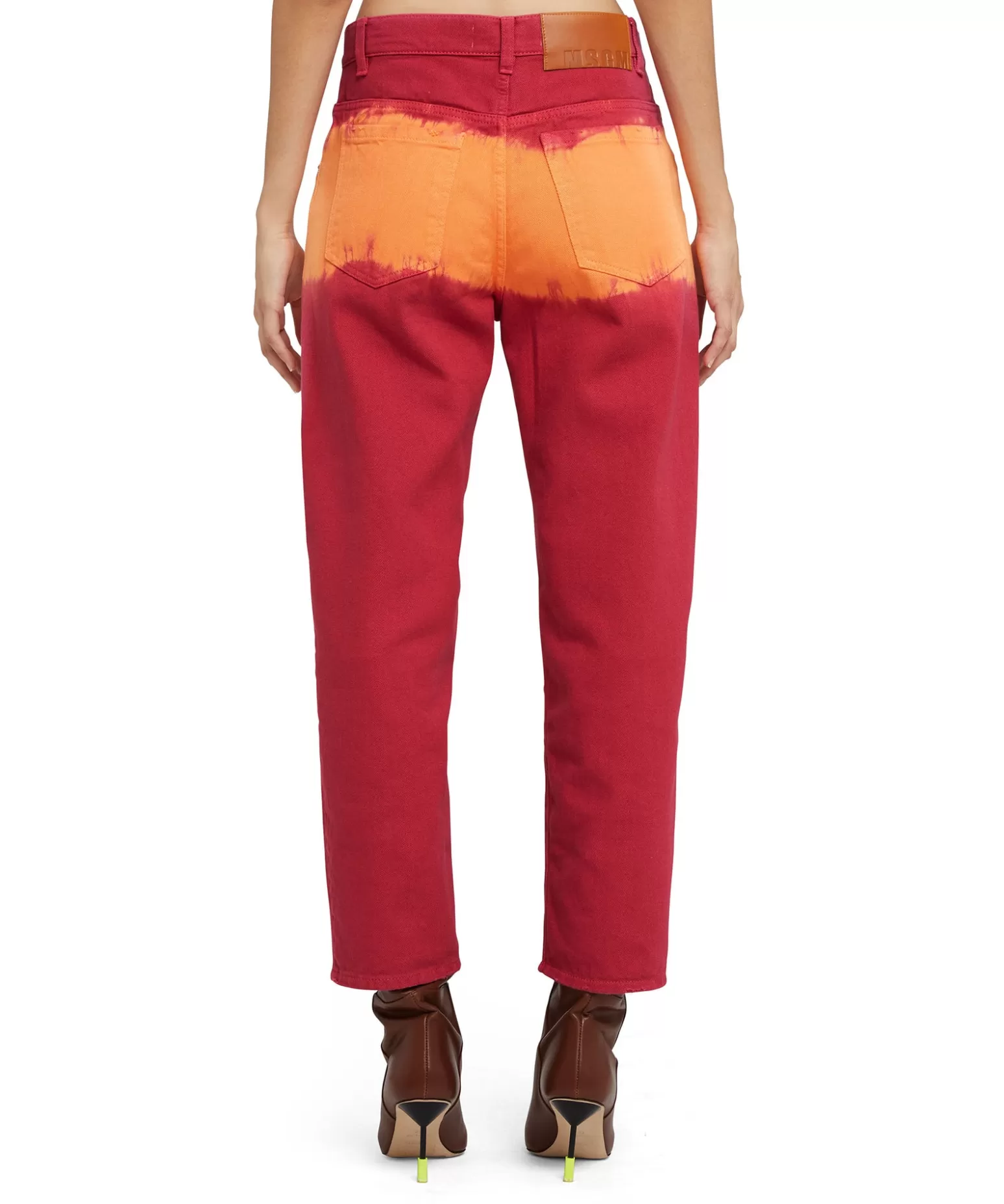 Donna MSGM Pantalone In Bull A Gamba Dritta Con Lavorazione "Tie Dye Bull"