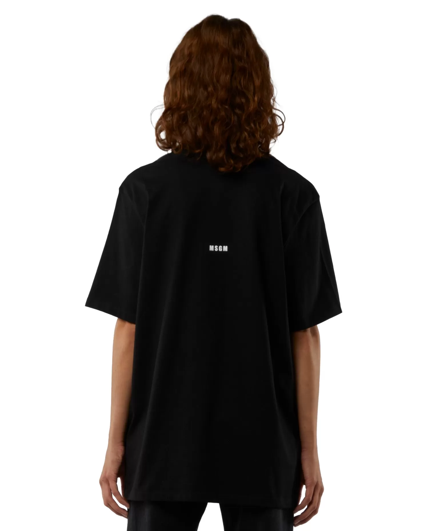 Donna MSGM T-Shirt Girocollo Con Quote "Never Look Back It'S All Ahead"