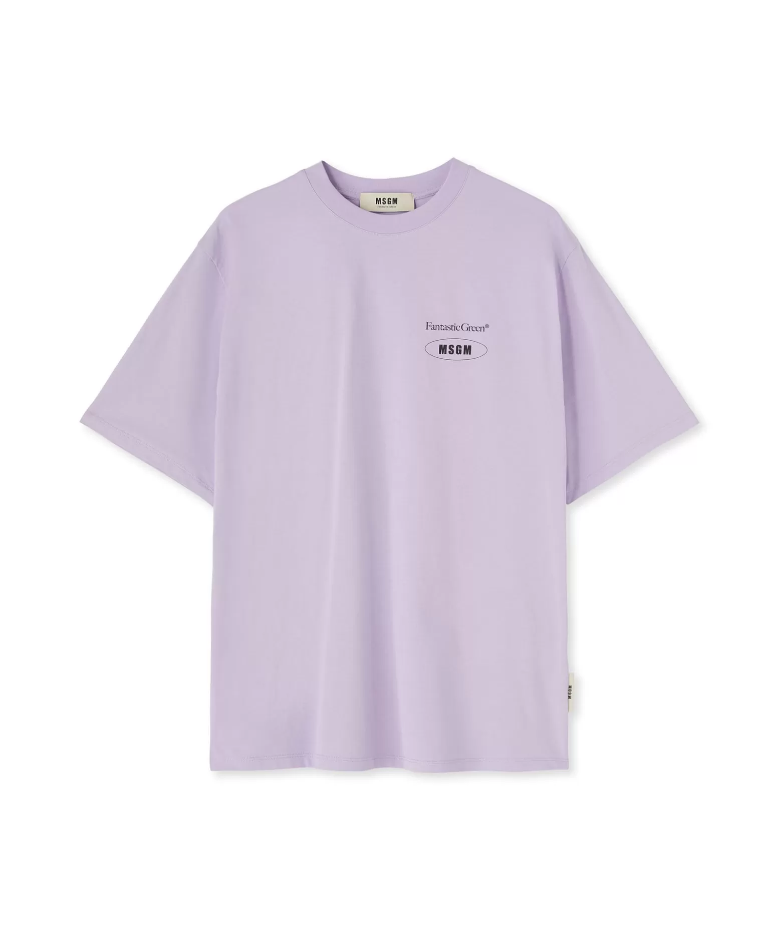 Uomo MSGM T-Shirt Girocollo In Cotone Organico Della Capsule Fantastic Green