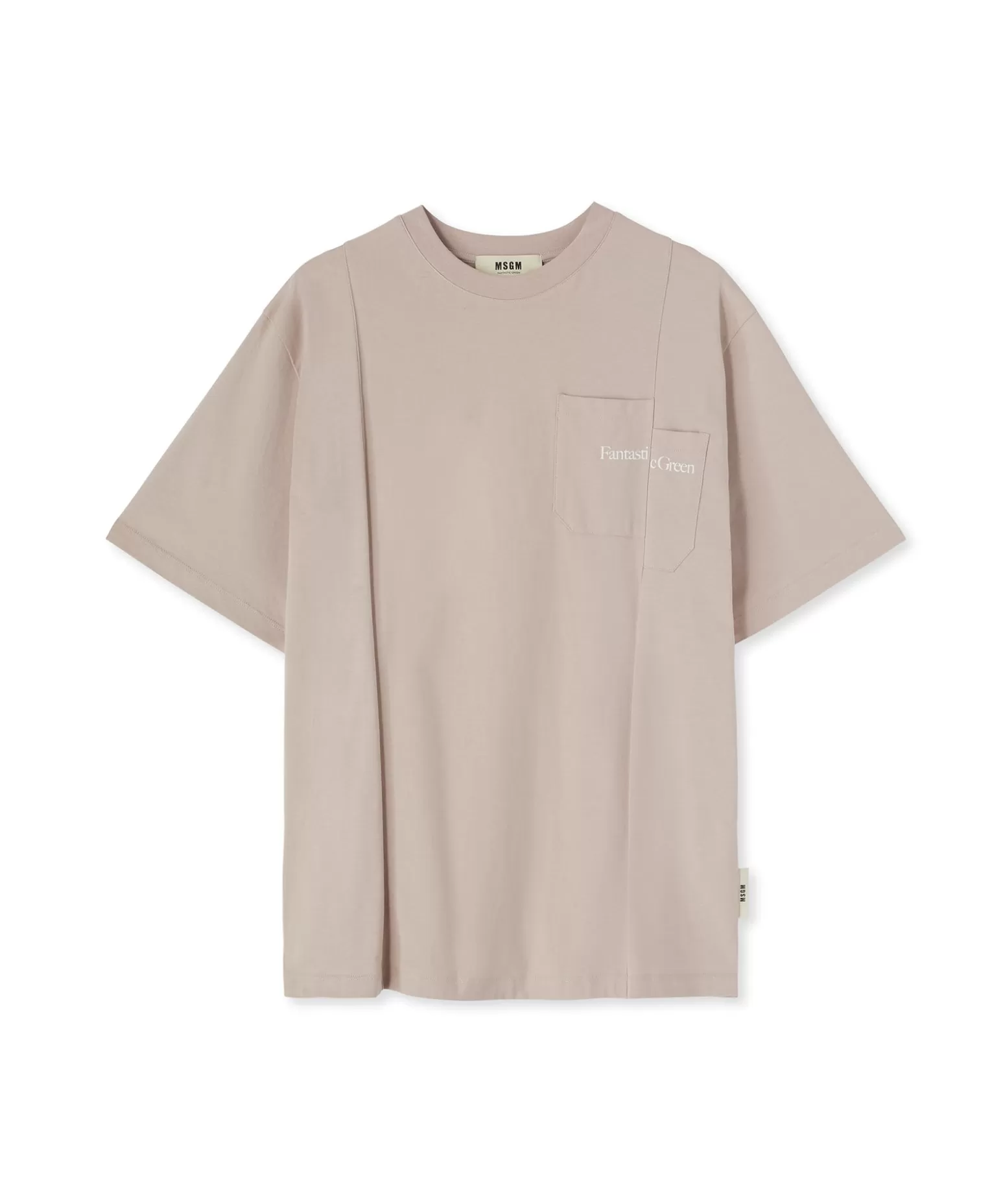 Uomo MSGM T-Shirt Girocollo In Cotone Organico Della Capsule Fantastic Green