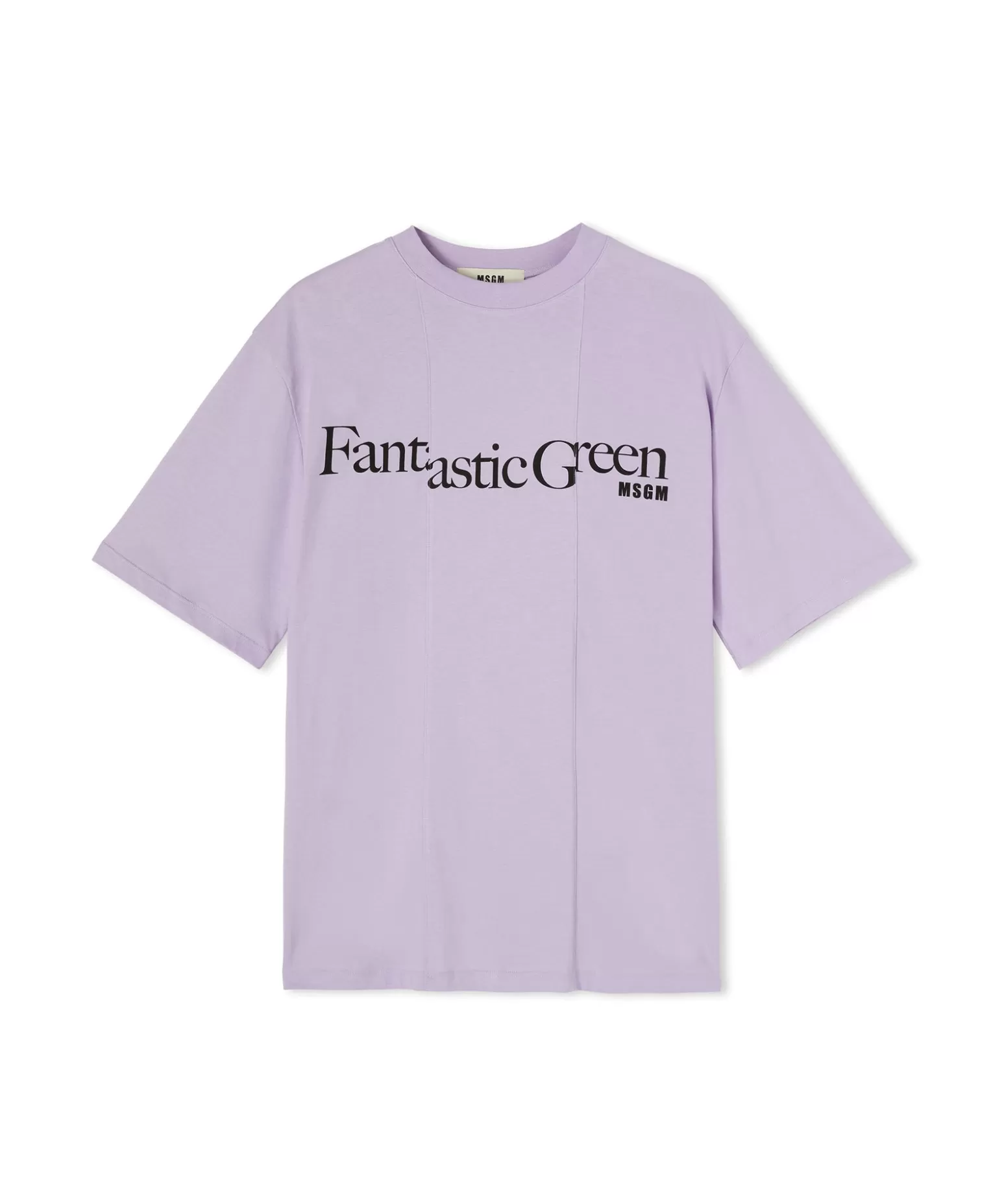 Donna MSGM T-Shirt Girocollo In Cotone Organico Della Capsule Fantastic Green